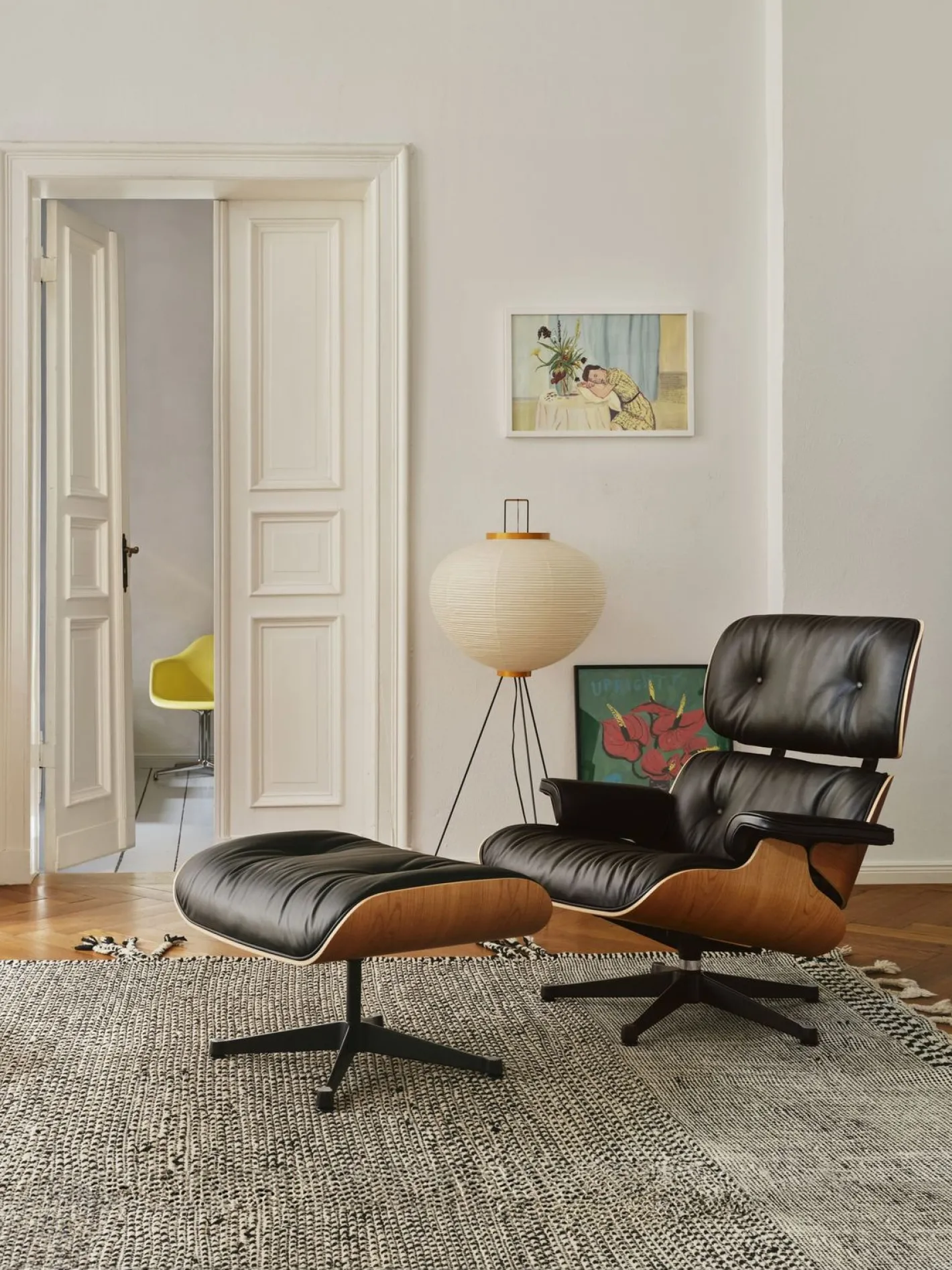 Hot Vitra Eames Lounge Chair & Hocker Nero, Naturel