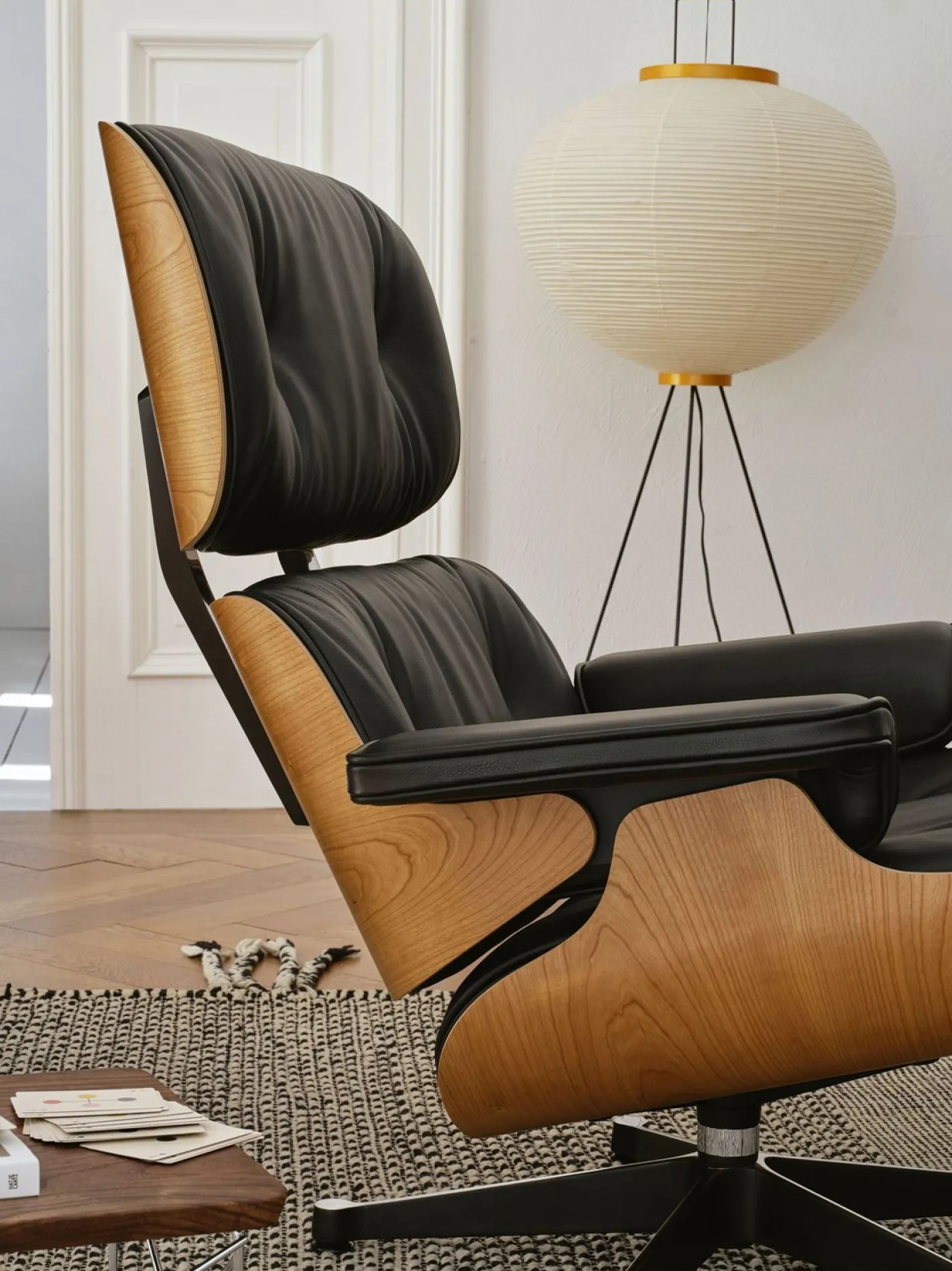Hot Vitra Eames Lounge Chair & Hocker Nero, Naturel