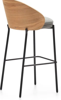 Discount Kave Home Eamy Hoog Barstoel Grijs, Naturel