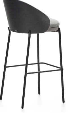 Online Kave Home Eamy Hoog Barstoel Lichtgrijs, Zwart