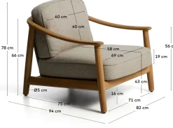 Hot Kave Home Elunda Outdoor Fauteuil Naturel