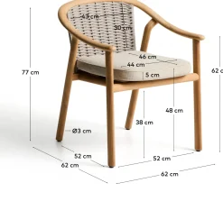 Sale Kave Home Elunda Tuinstoel Naturel