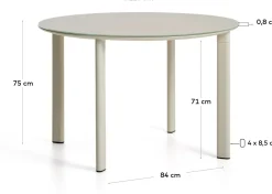 Clearance Kave Home Erice Ronde Tuintafel Ecru