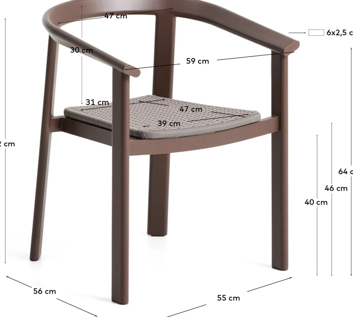 Online Kave Home Erice Tuinstoel Bruin