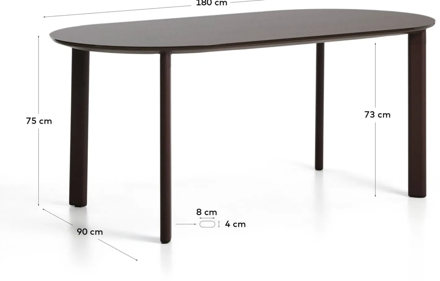 New Kave Home Erice Tuintafel Bruin