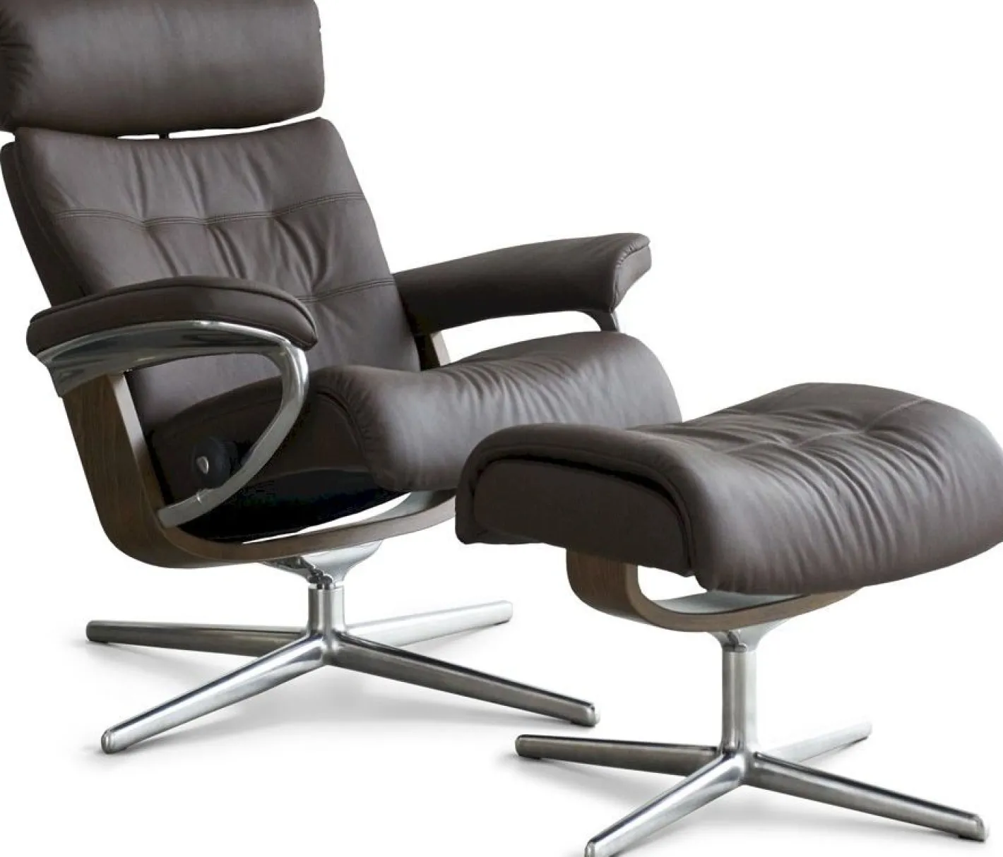 Best Stressless Erik L Relaxfauteuil + Hocker Black