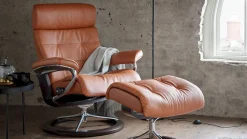 Best Stressless Erik L Relaxfauteuil + Hocker Black