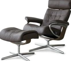 Best Stressless Erik L Relaxfauteuil + Hocker Black
