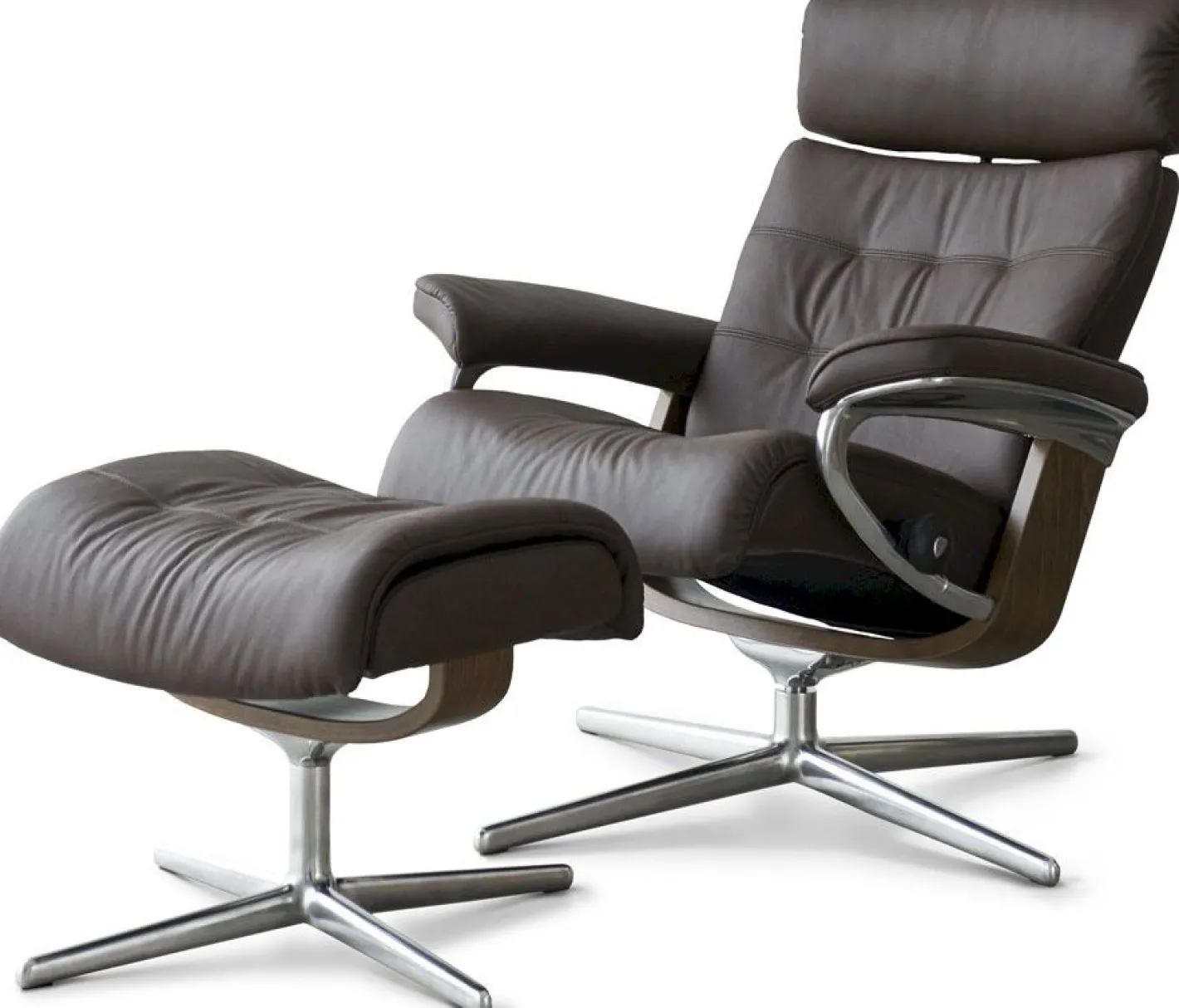 Best Stressless Erik L Relaxfauteuil + Hocker Black