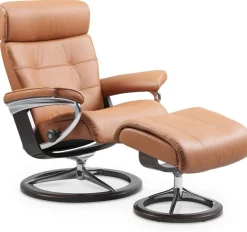 Online Stressless Erik M Relaxfauteuil + Hocker Cognac