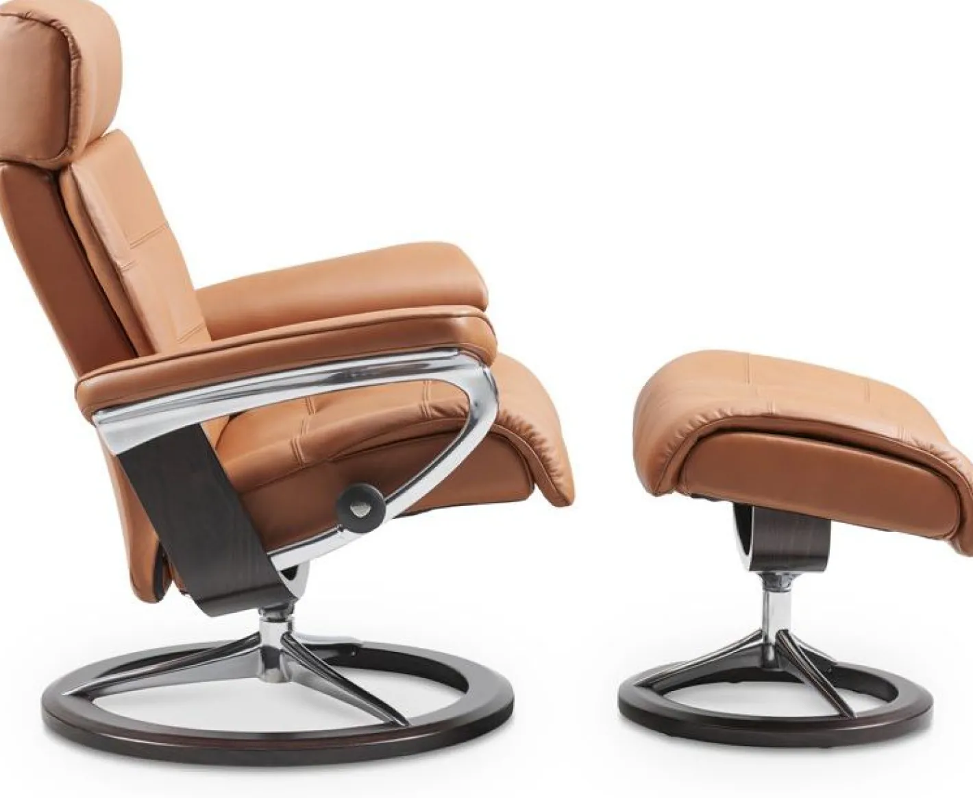 Online Stressless Erik M Relaxfauteuil + Hocker Cognac