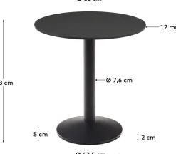 New Kave Home Esilda Outdoor Bistrotafel Zwart