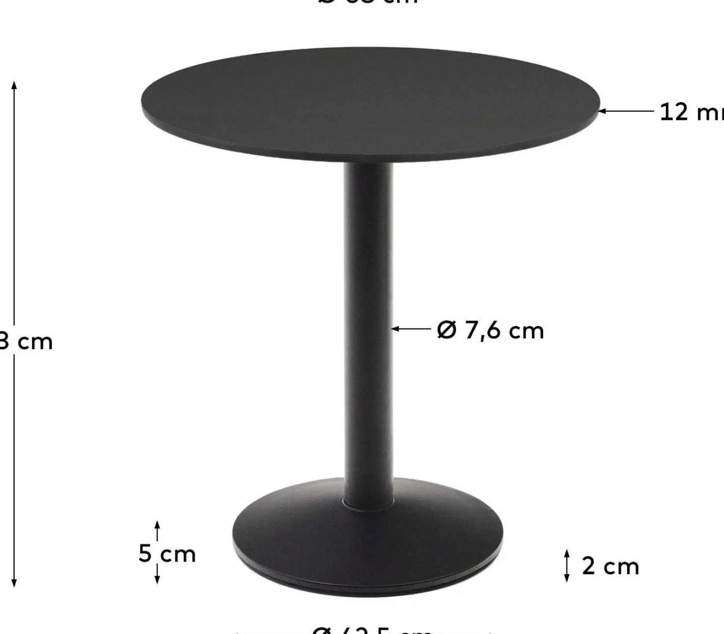 New Kave Home Esilda Outdoor Bistrotafel Zwart
