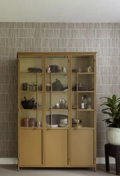 New WOOOD Exhibit 3-deurs Vitrinekast Honey Yellow