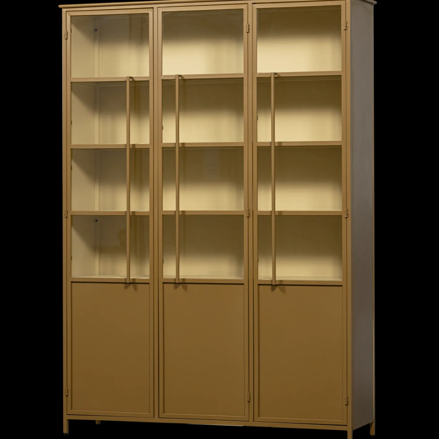 New WOOOD Exhibit 3-deurs Vitrinekast Honey Yellow