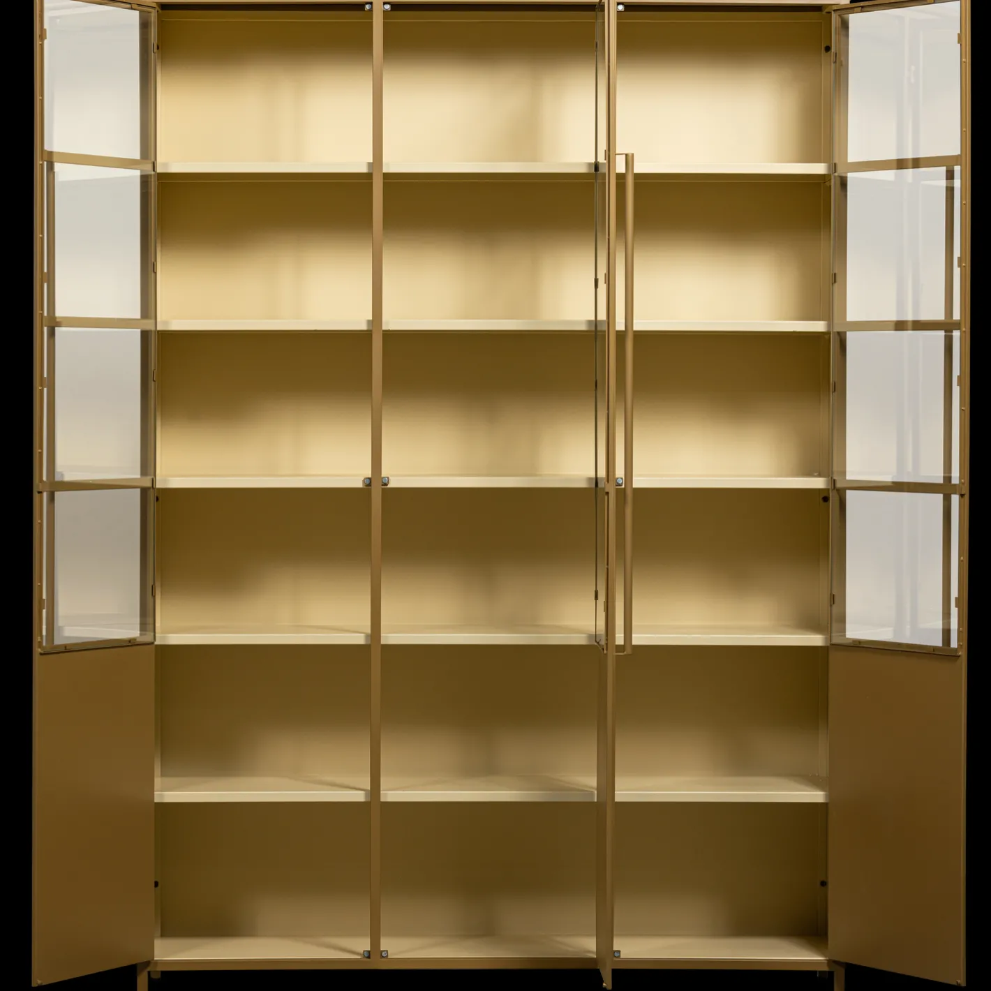 New WOOOD Exhibit 3-deurs Vitrinekast Honey Yellow