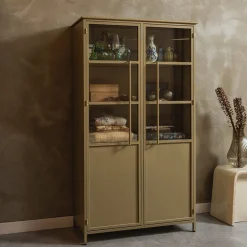 Sale WOOOD Exhibit 2-deurs Vitrinekast Khaki