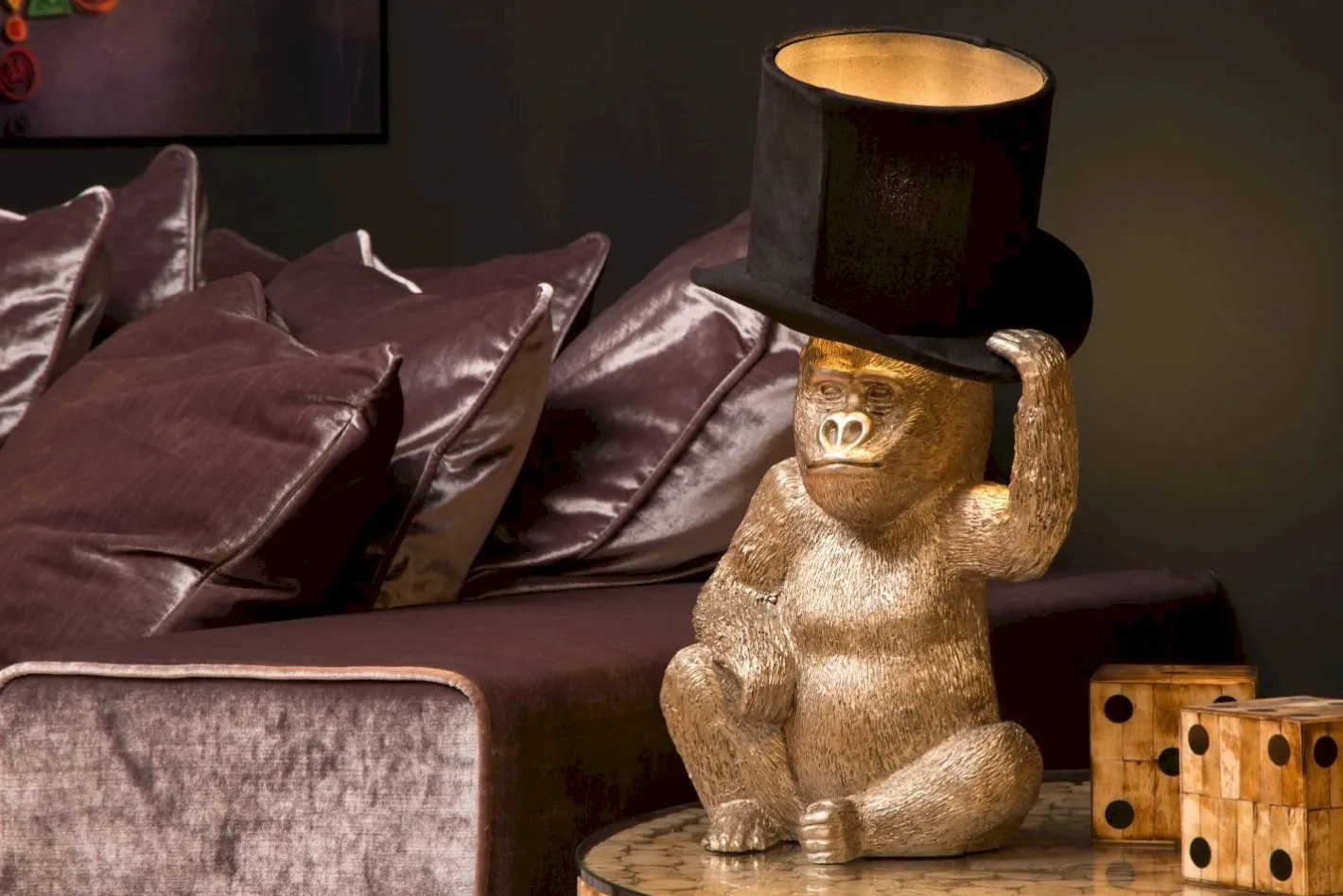 Lucide Extravaganza Gust Tafellamp Zwart, Goud
