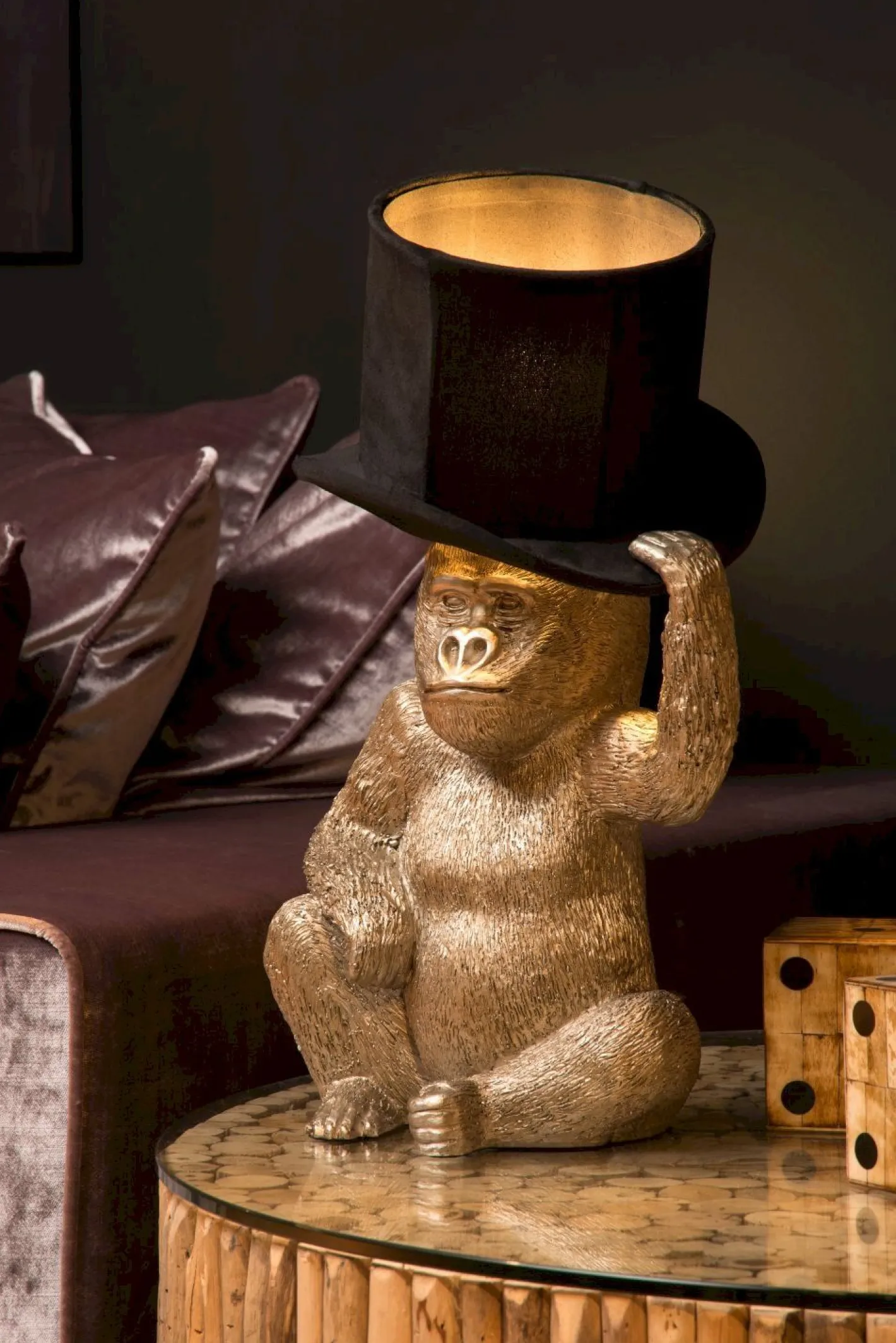 Lucide Extravaganza Gust Tafellamp Zwart, Goud