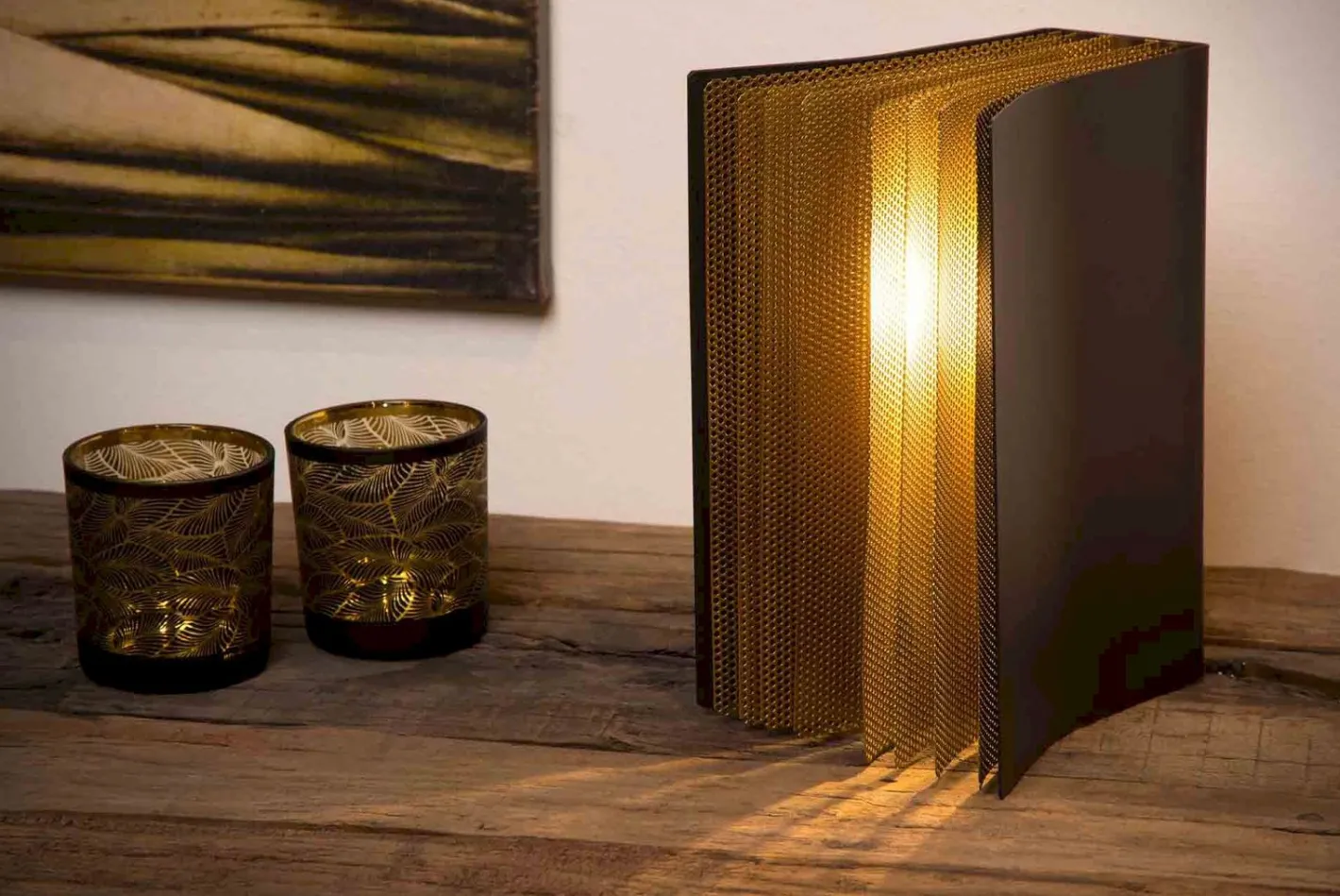 Clearance Lucide Extravaganza Livret Tafellamp Zwart, Goud
