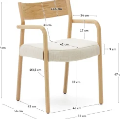 Best Kave Home Falconera Armstoel Beige, Naturel