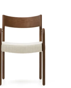 Hot Kave Home Falconera Armstoel Beige, Walnoot