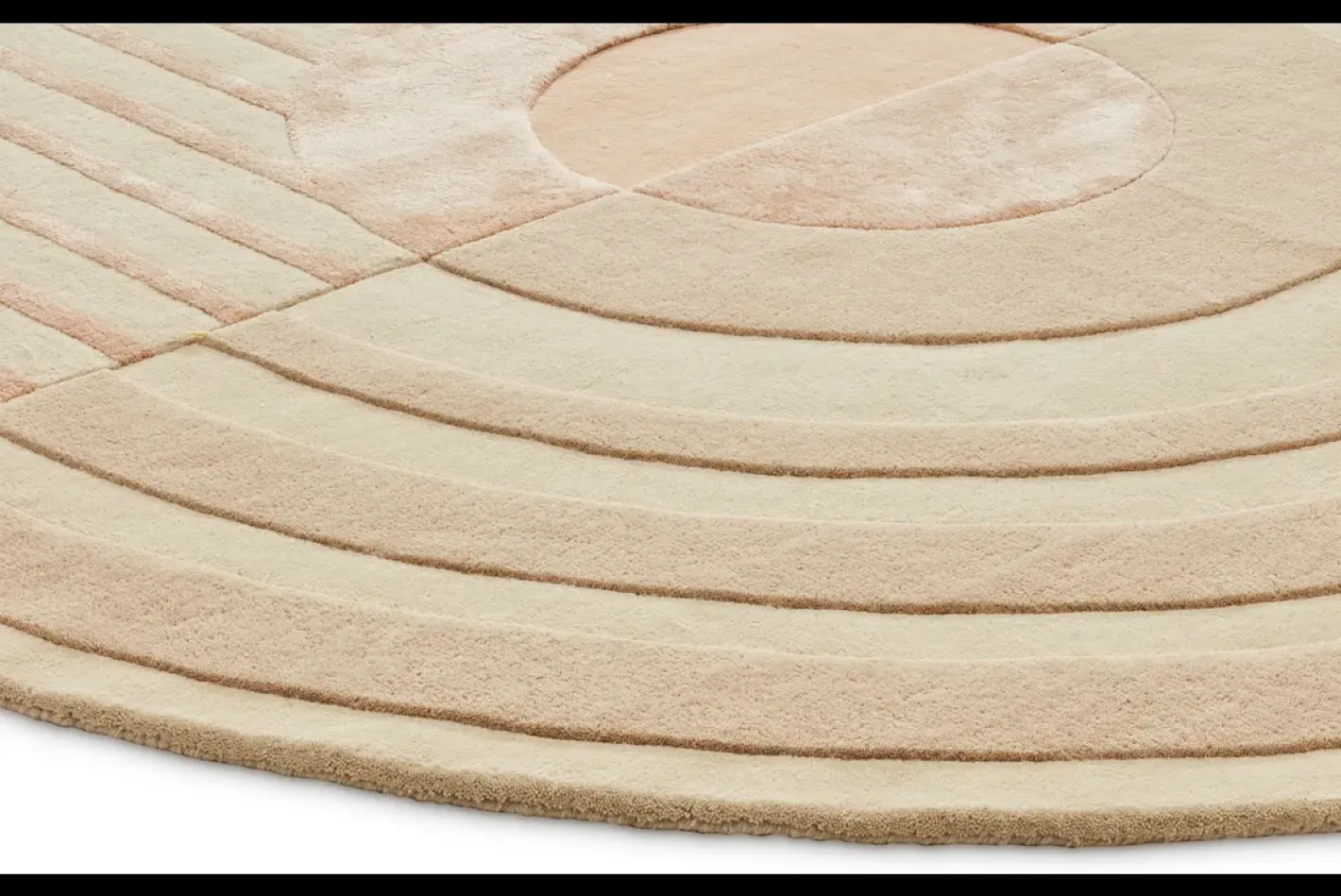 Best Brinker Carpets Fano Girare Vloerkleed White Beige