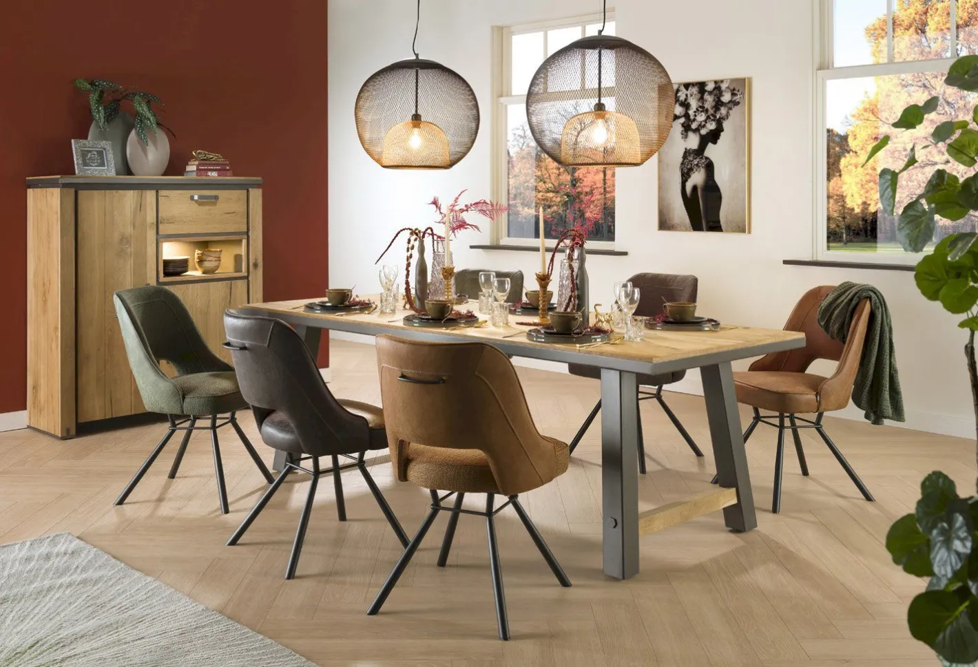 Outlet Henders en Hazel Farmland Eettafel Railway Brown