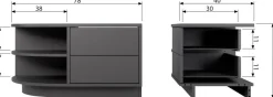 Outlet WOOOD Finca Links TV-meubel Deep Black