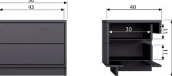 Outlet WOOOD Finca TV-meubel Deep Black