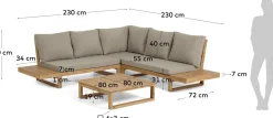 Kave Home Flaviina Loungeset Beige, Naturel