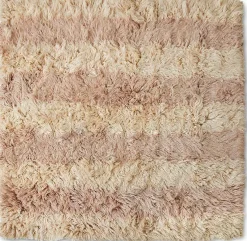 New HKLIVING Fluffy Square Vloerkleed Natural, Roze