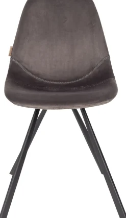 Discount Dutchbone Franky Velvet Eetkamerstoel Grey