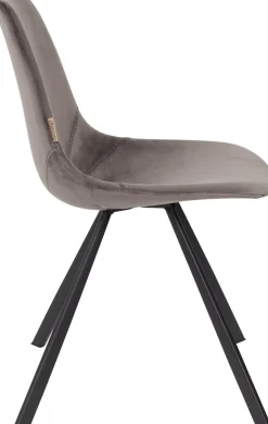 Discount Dutchbone Franky Velvet Eetkamerstoel Grey