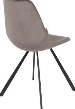 Discount Dutchbone Franky Velvet Eetkamerstoel Grey