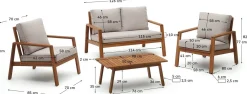 Discount Kave Home Frares Loungeset Grijs, Bruin