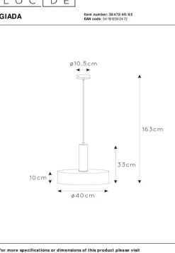 Hot Lucide Giada Hanglamp Goud, Zwart