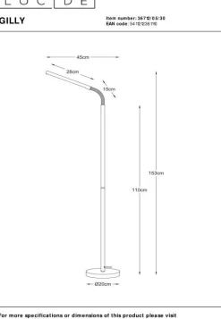 Lucide Gilly Vloerlamp Zwart