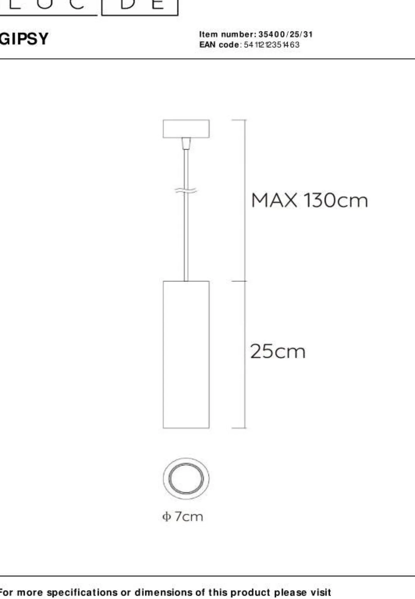 Best Lucide Gipsy Hanglamp Wit