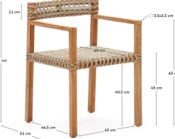 Kave Home Giverola Tuinstoel Naturel