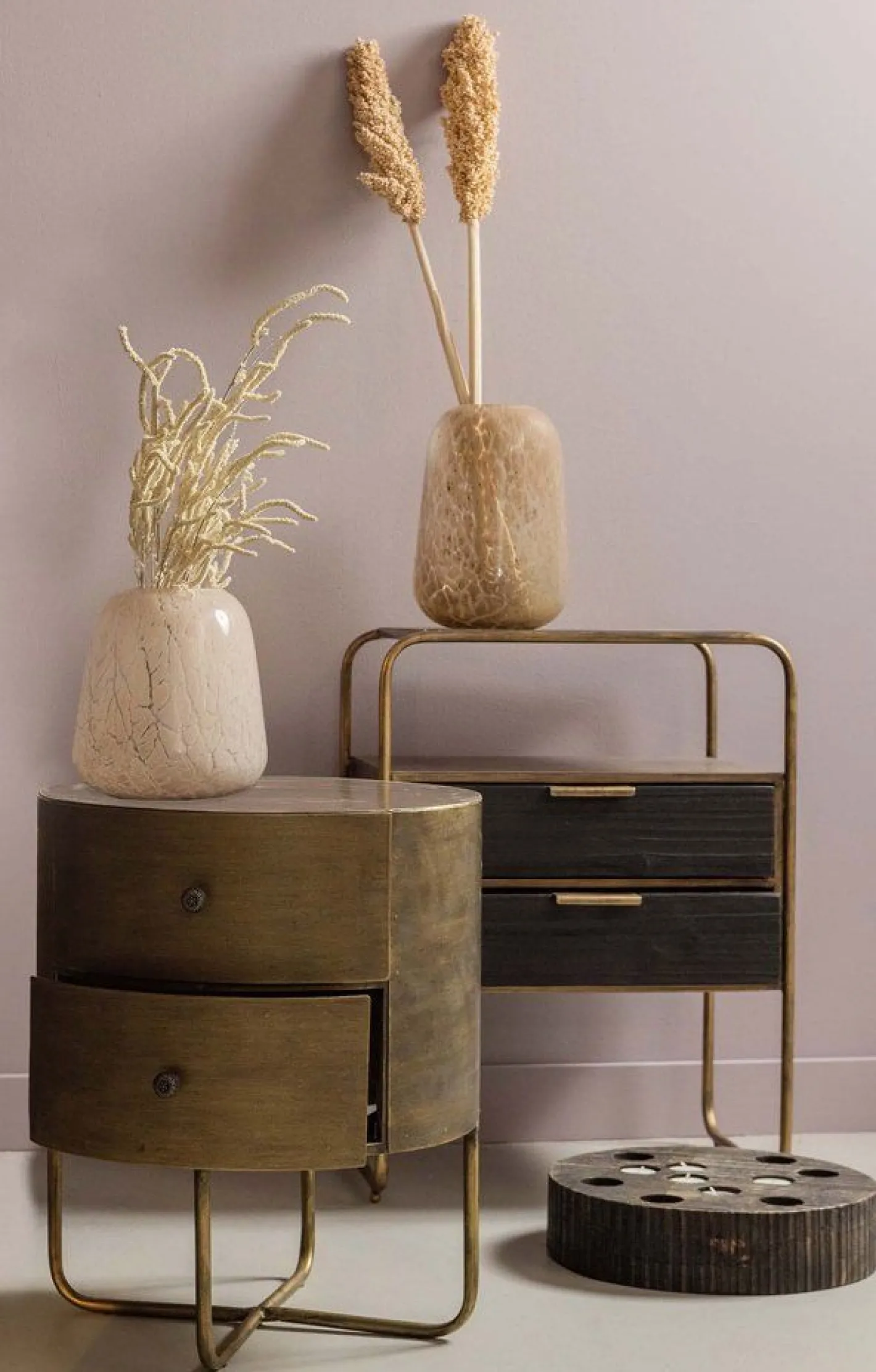 Sale WOOOD Glossy Kast Antique Brass
