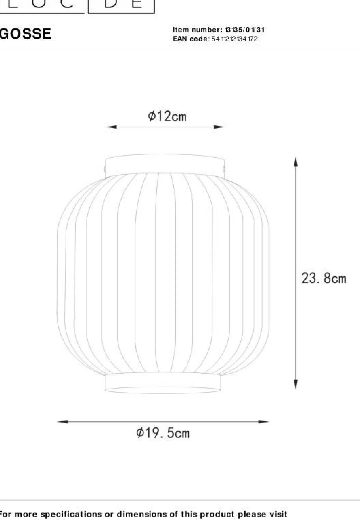 Outlet Lucide Gosse Plafondlamp Wit