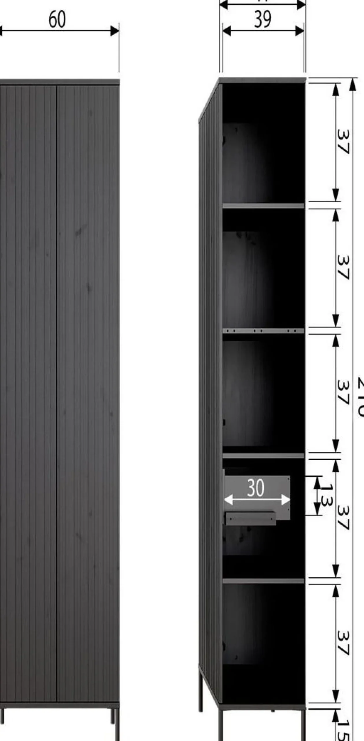 Clearance WOOOD Gravure Opbergkast Black