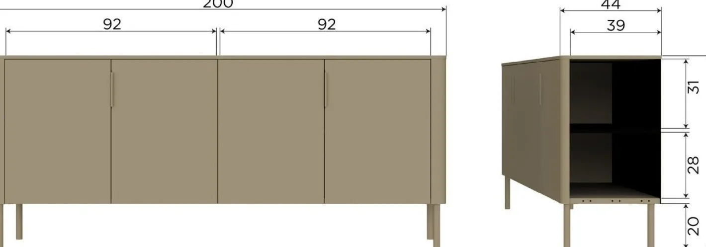 Clearance WOOOD Gunnar Dressoir Matzwart