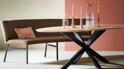 New Trendhopper Haiko Ovaal Eettafel Naturel, Zwart