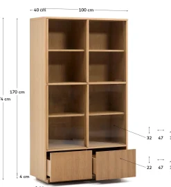 Outlet Kave Home Helvine Vitrinekast Bruin