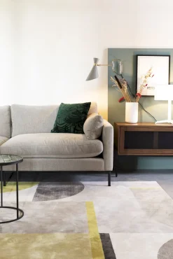 Sale Zuiver Hilton Yellow Vloerkleed Grey/Yellow