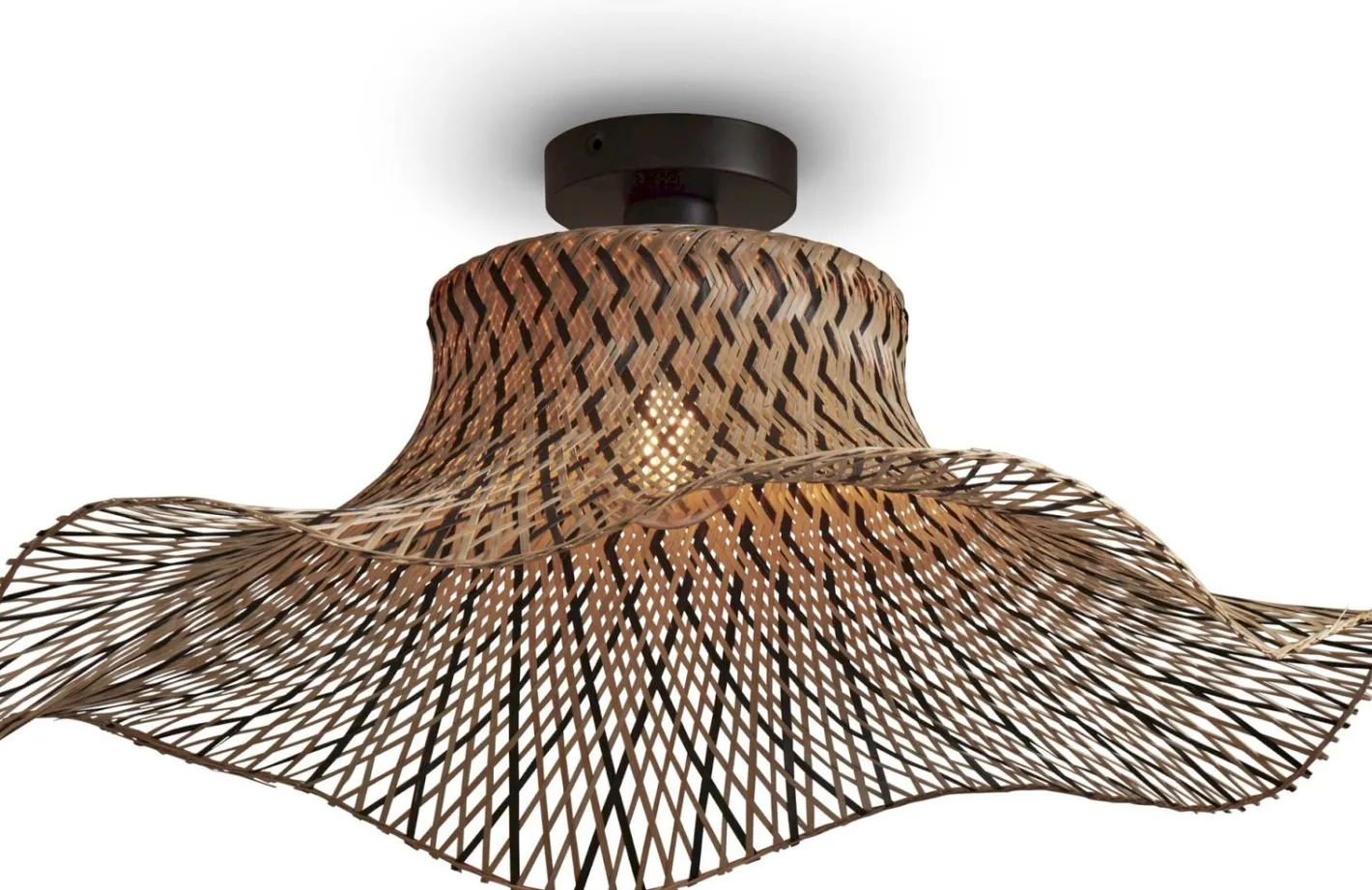 Outlet Good&Mojo Ibiza L Plafondlamp Natural, Black