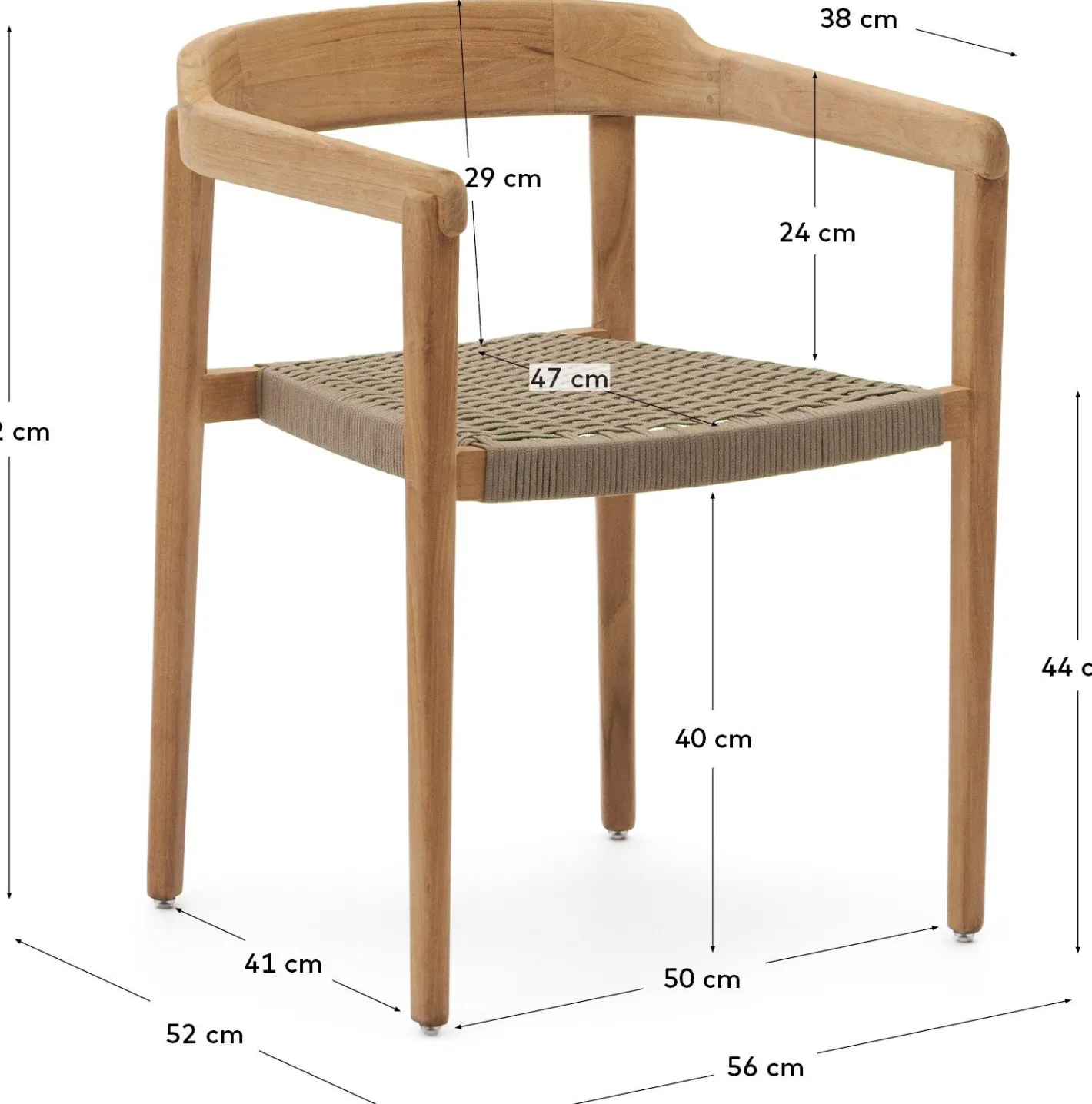 New Kave Home Icaro Tuinstoel Beige, Naturel