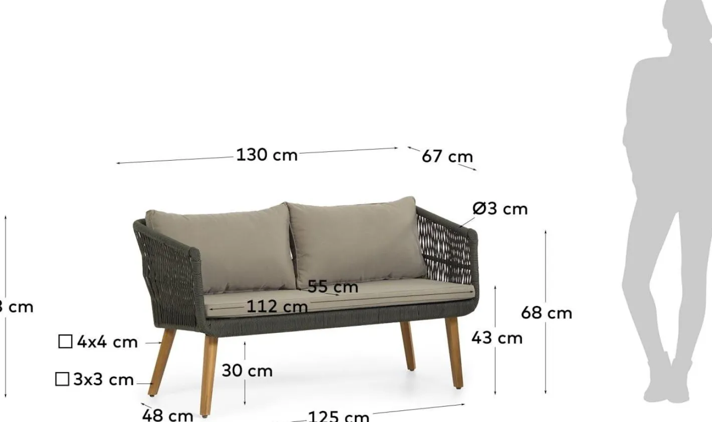 Outlet Kave Home Inti Loungeset Groen